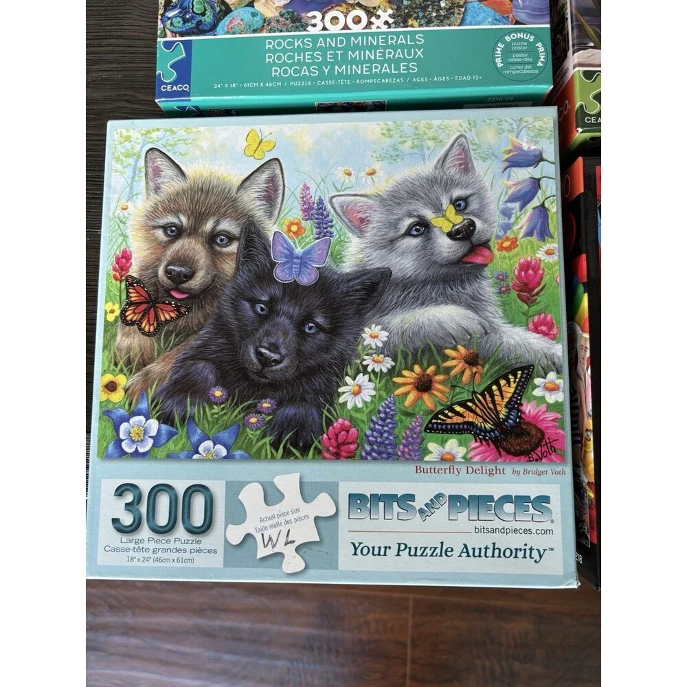 Puzzles 300 Pieces Retro Mattel Toys Dogs Gem Stones Lot Of 4 Bit N Pieces, Ceao